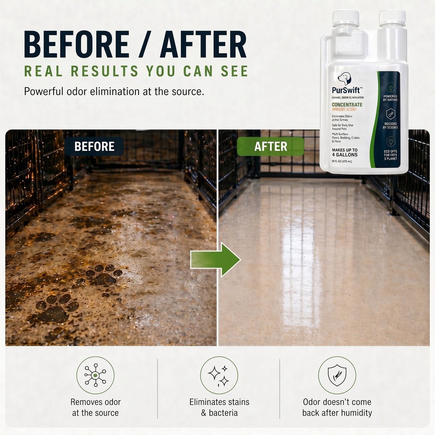 PurSwift™ Kennel Odor Eliminator – Apricot Freshness for Tough Pet Odors