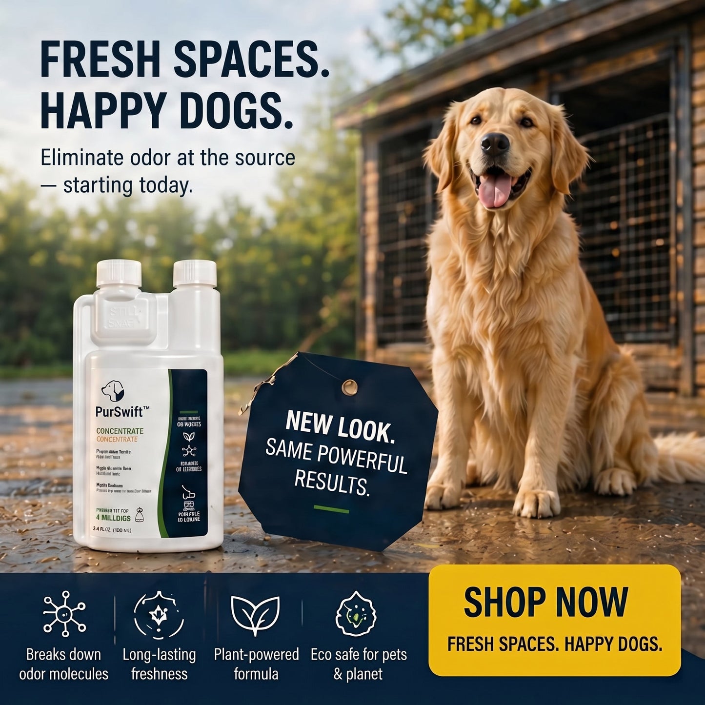 PurSwift™ Kennel Odor Eliminator – Apricot Freshness for Tough Pet Odors