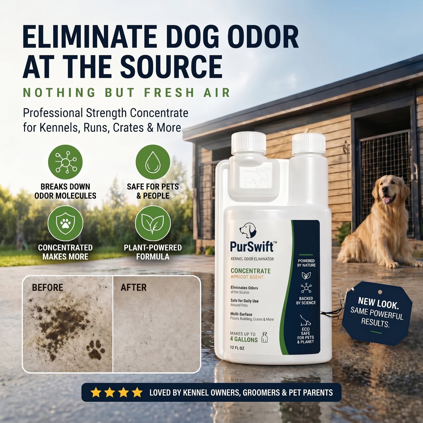 PurSwift™ Kennel Odor Eliminator – Apricot Freshness for Tough Pet Odors